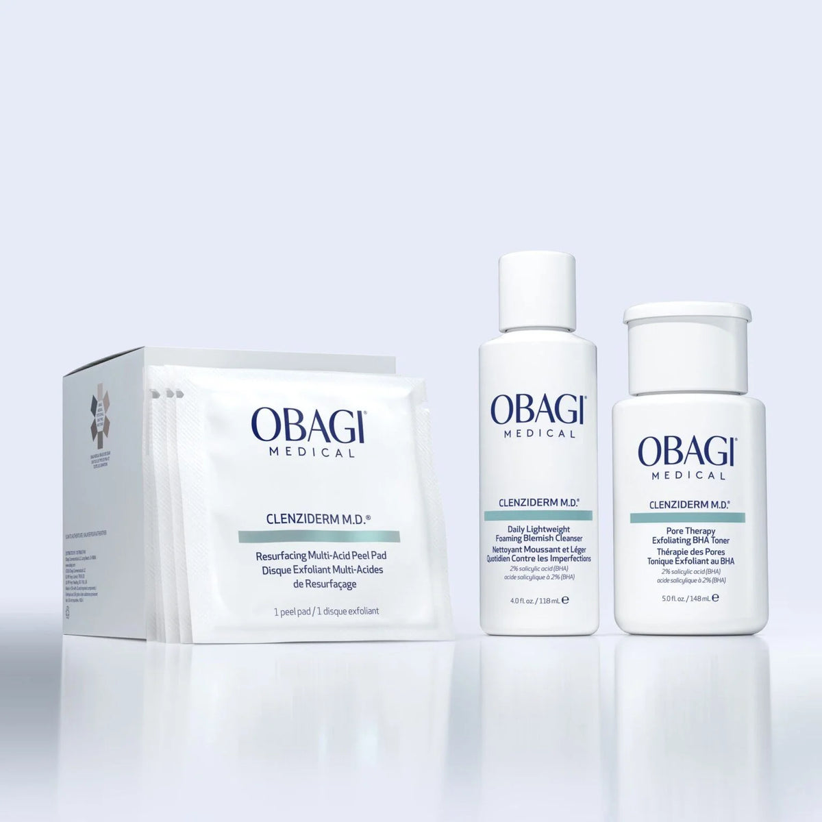 Obagi Medical CLENZIderm M.D. Resurfacing Multi-Acid šveičiamieji veido padeliai, 30 vnt.