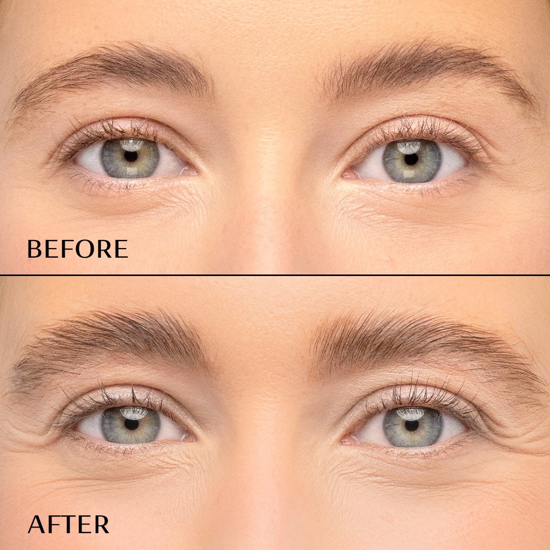 M2 Beautè EYEBROW RENEWING serum before and after