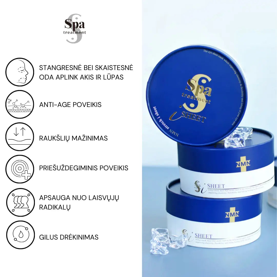 Spa Treatment NMN Stretch Eye Sheet naujos kartos jauninančios paakių kaukės, 60 vnt