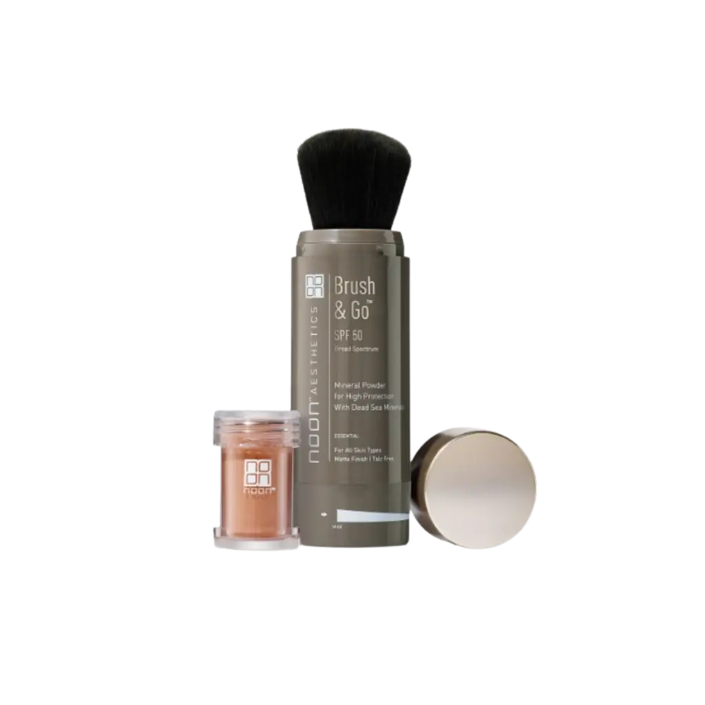 noon brush & go mineral sun protection powder spf 50 riebiai probleminei odai 2 x 5 ml