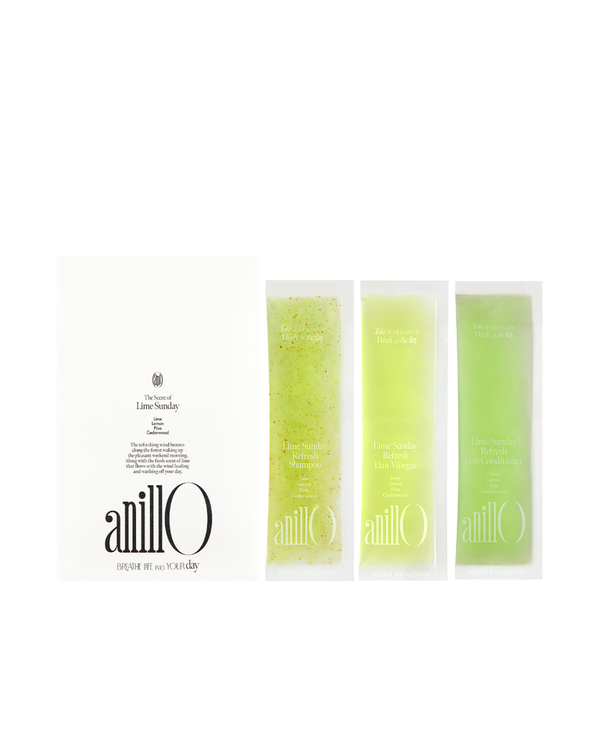 AnillO Lime Sunday Refresh Kit (mėginukų rinkinys), 3 x 5 g