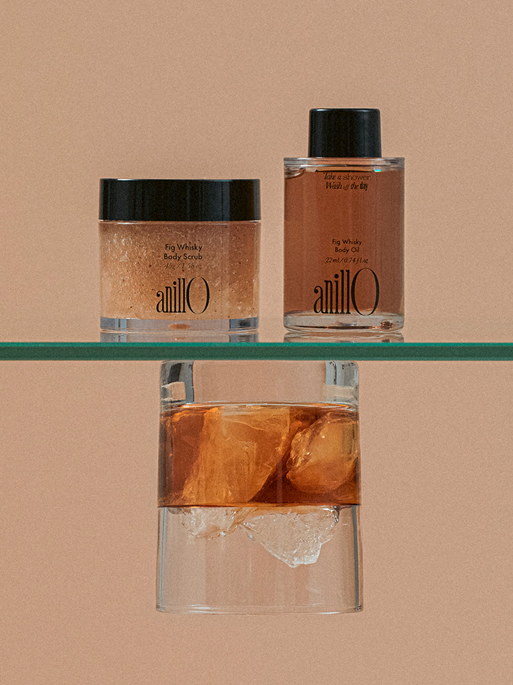 AnillO Fig Whisky Discovery Body Set – kūno priežiūros rinkinys, 45 g+22 ml